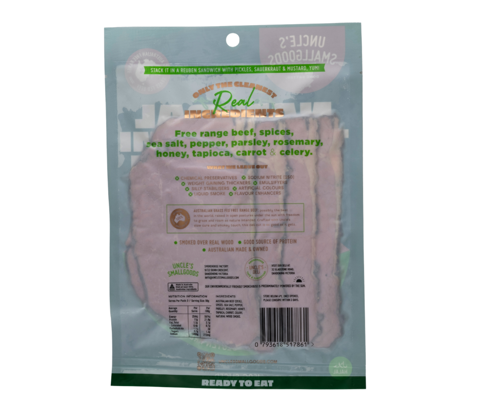 Natural Beef Pastrami 150g Sliced