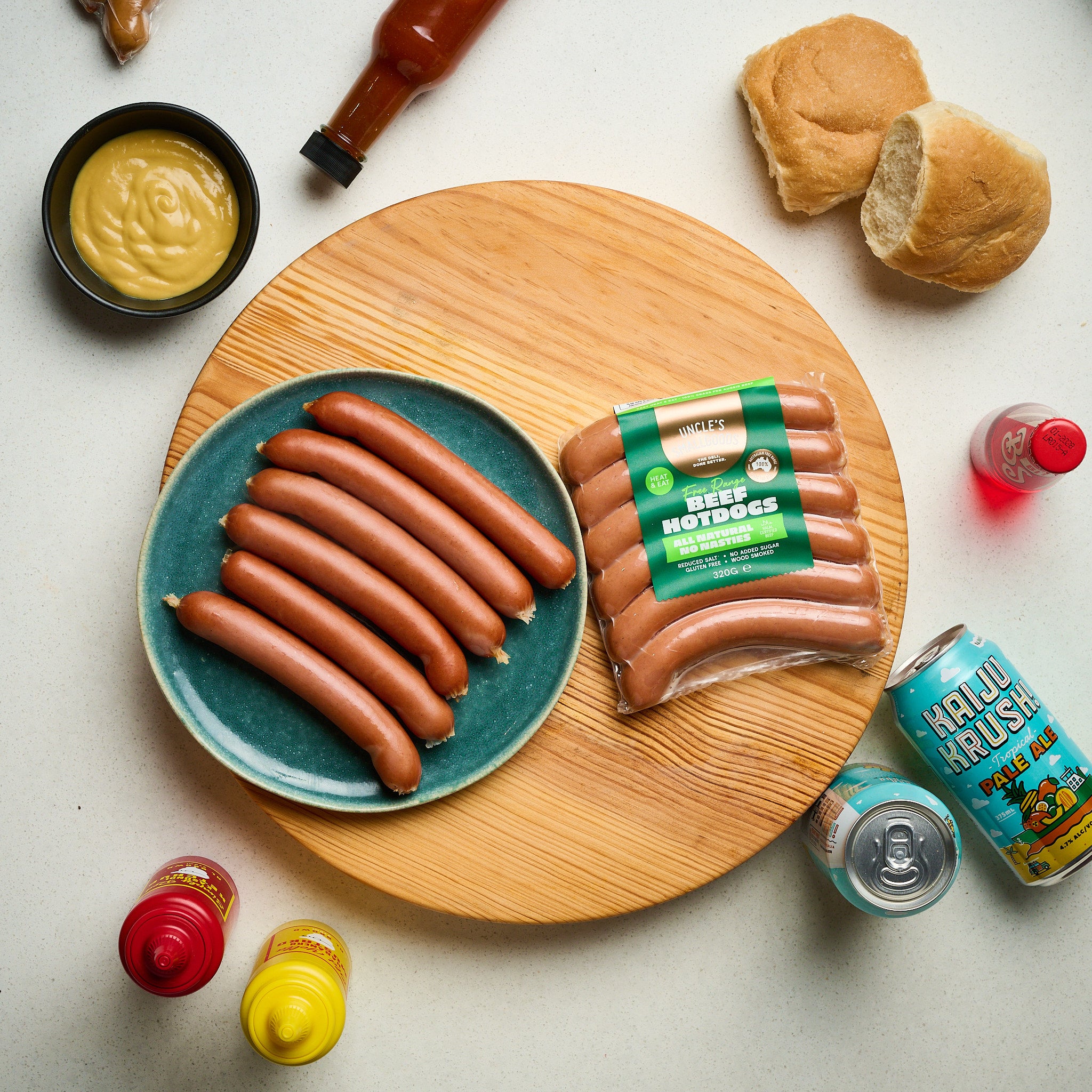 Natural Beef Hot Dogs 320g - 6 Pack