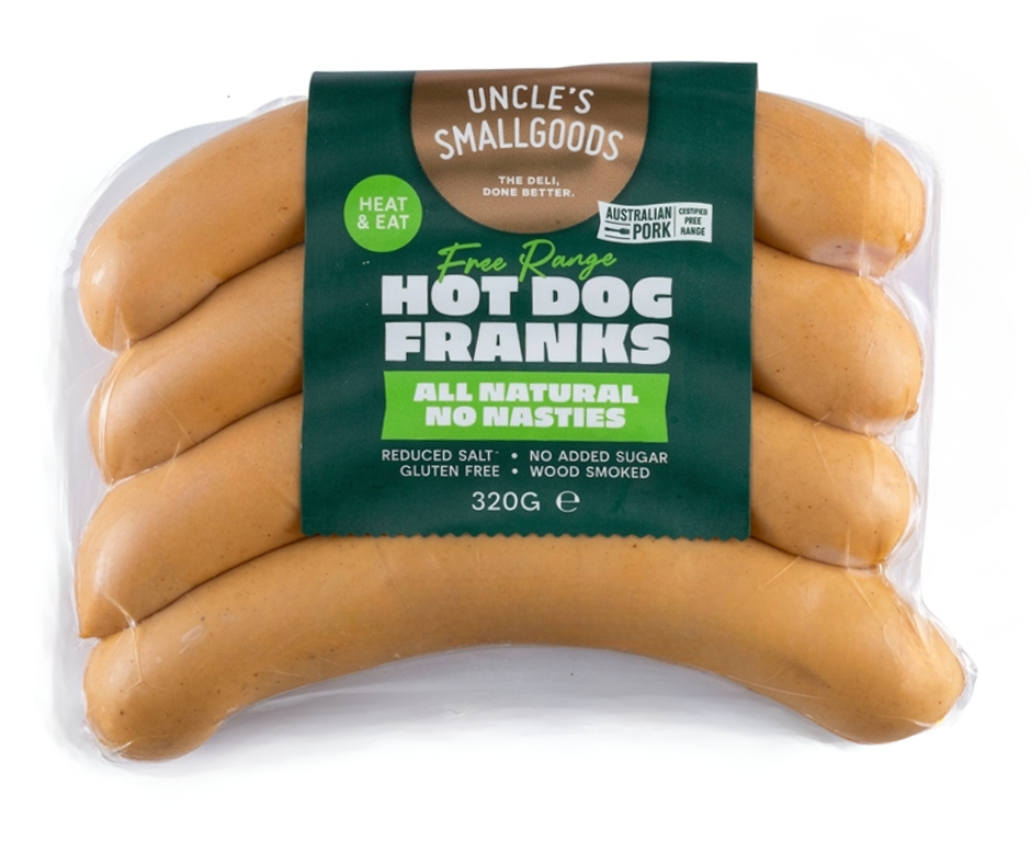 Natural Hot Dog Franks 320g - 4 Pack