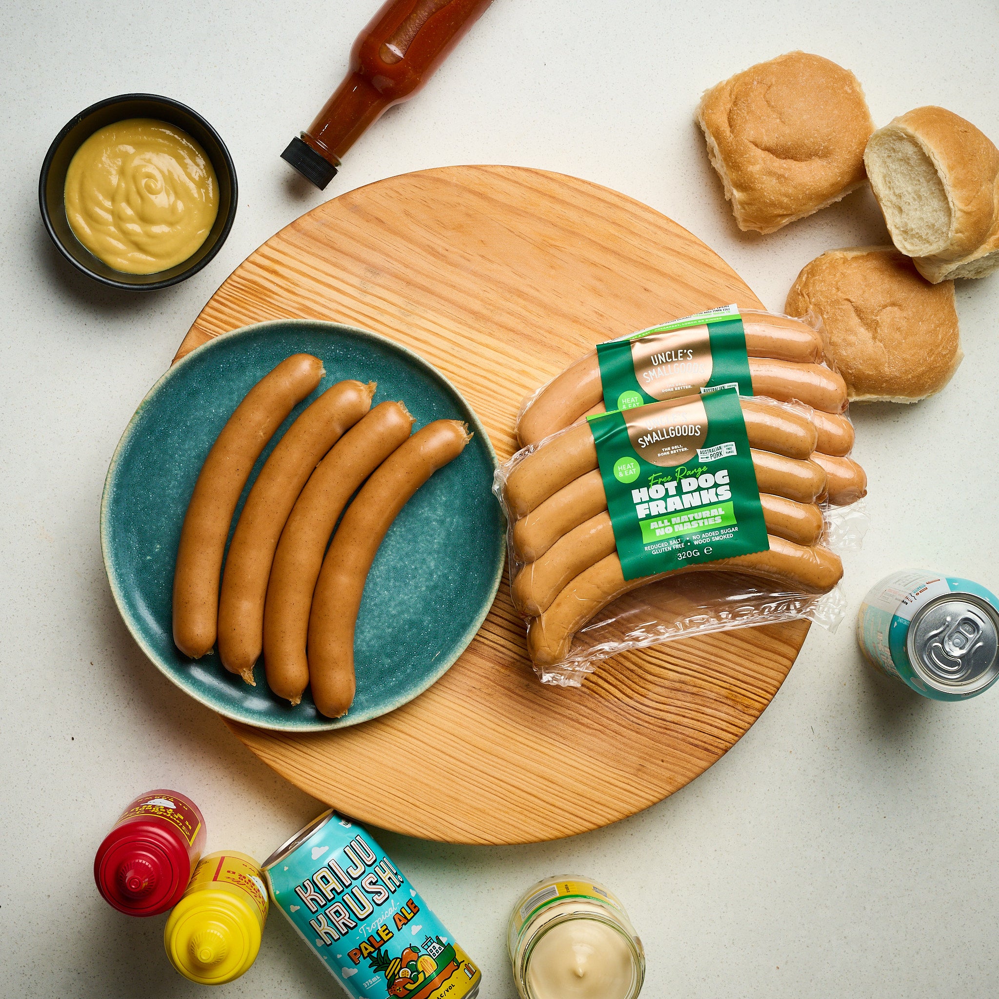 Bulk Natural Hot Dogs Franks 2kg