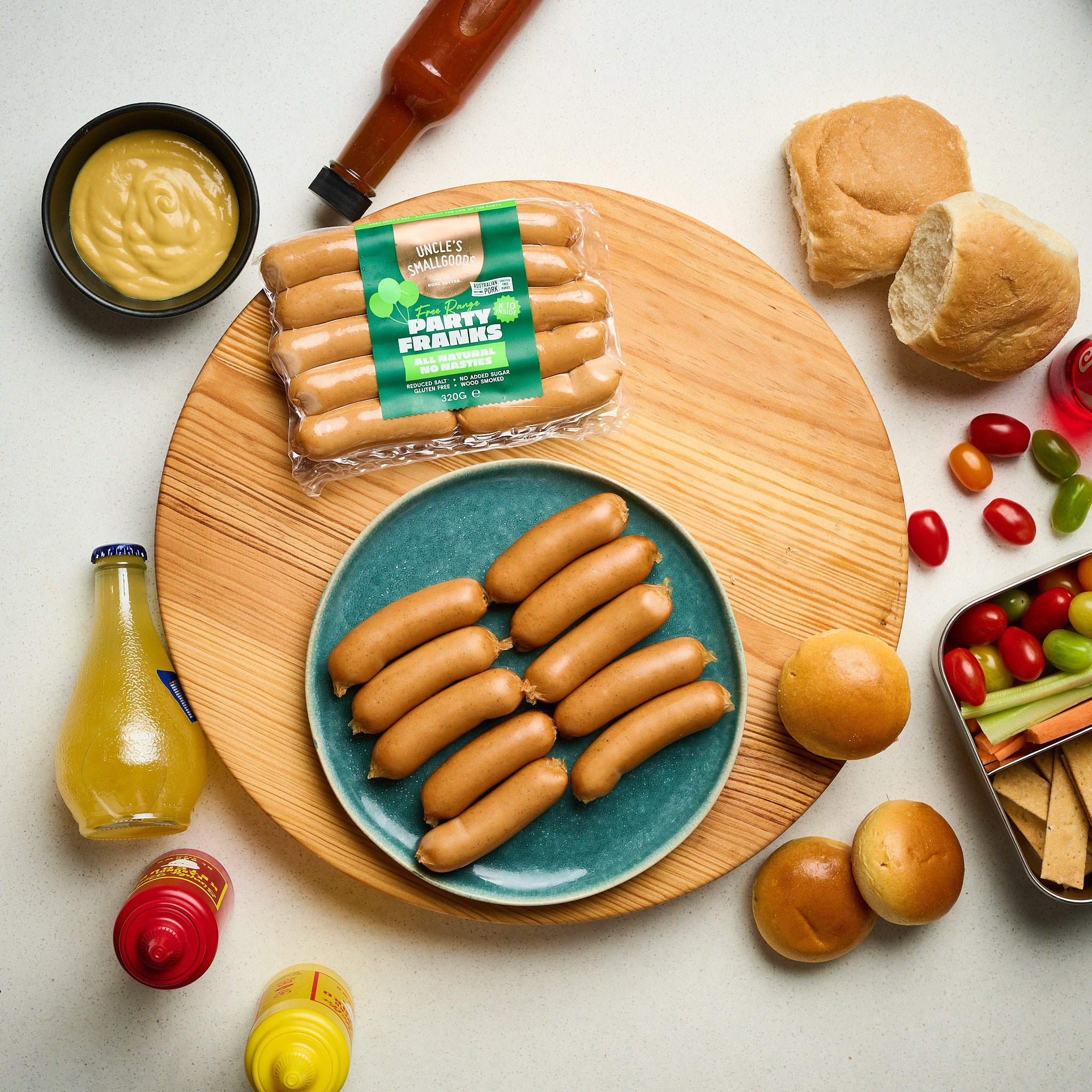 Bulk Natural Party Franks 2kg