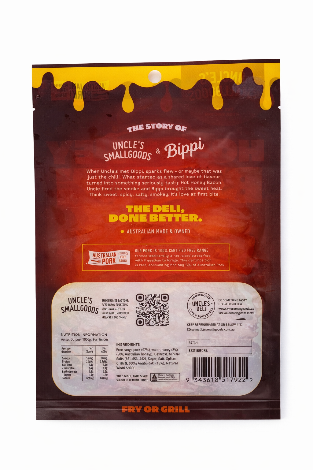 Hot Honey Bacon Sliced 150g