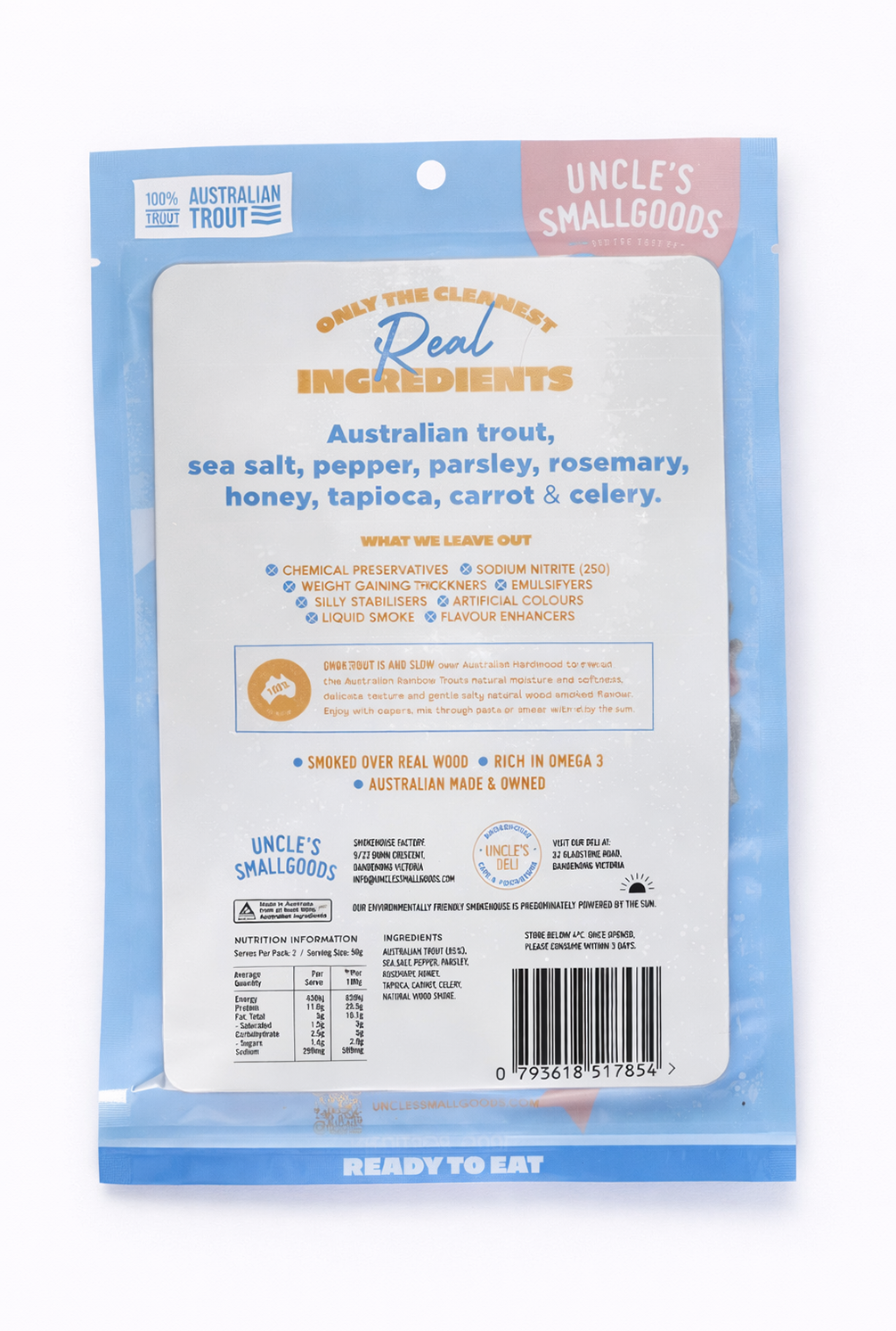 Natural Smoked Trout Fillet 100g
