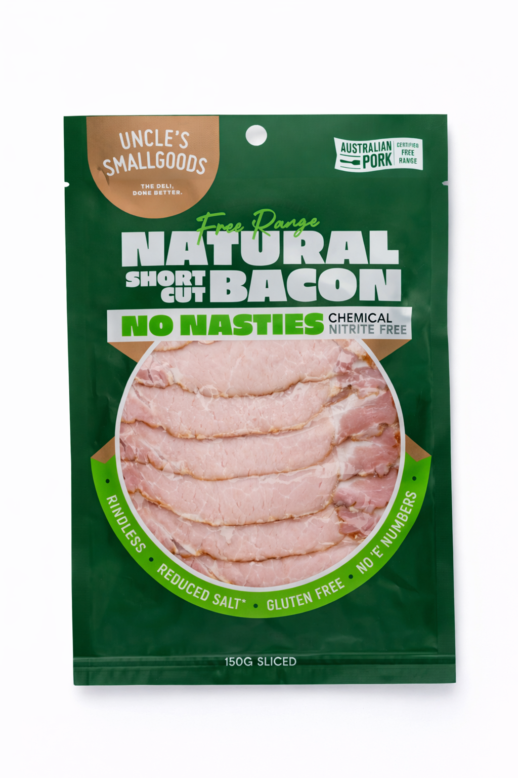 Natural Short Cut Bacon 150g Sliced