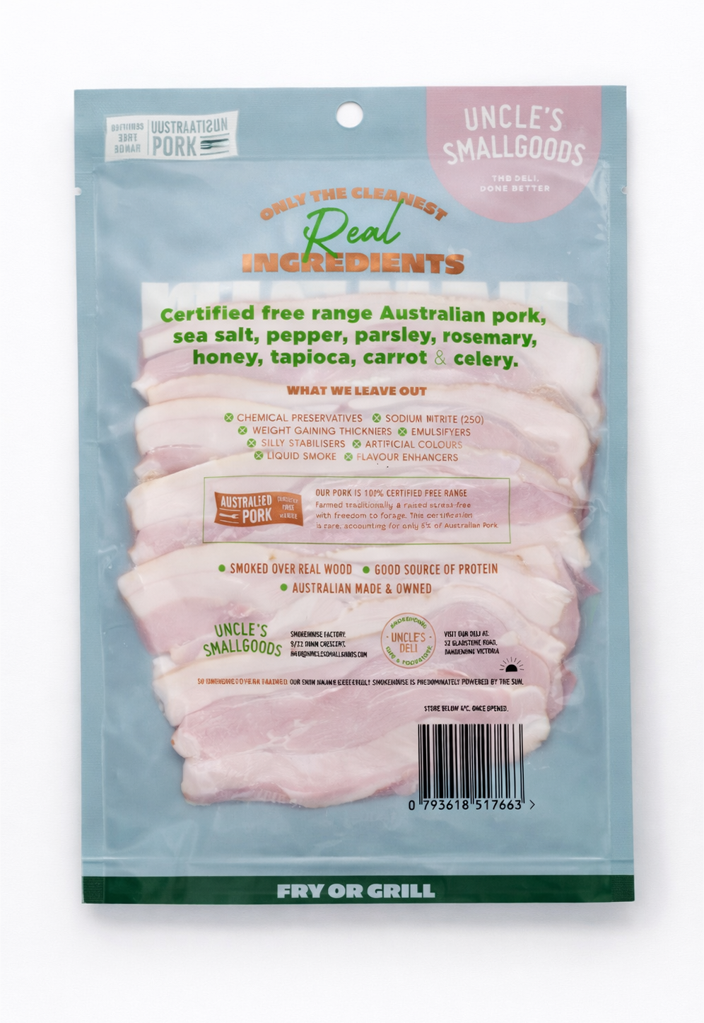 Natural Short Cut Bacon 150g Sliced