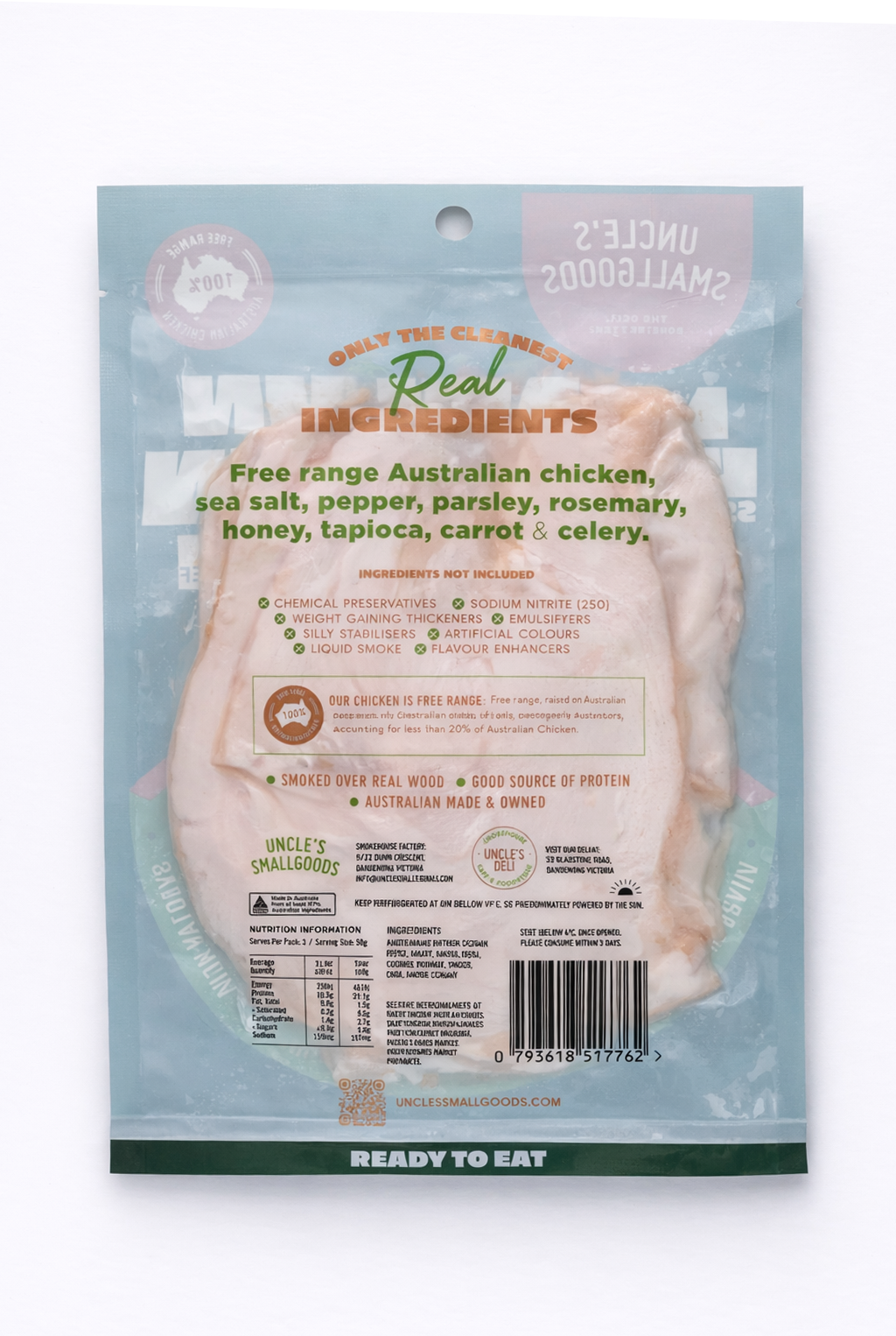 Natural Wood Smoked Chicken Sliced 150g