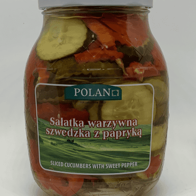 Polan Szwedzka Salad Sliced Cucumbers with Sweet Pepper - 850g